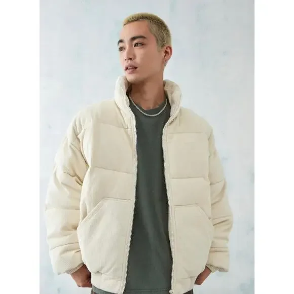 Urban Outfitters Ecru Corduroy Jacket Bdg Puffer Jacket On Sale